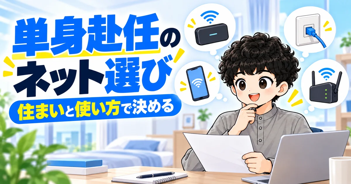 単身赴任先のネット環境を用途と住まいに合わせて選ぶ