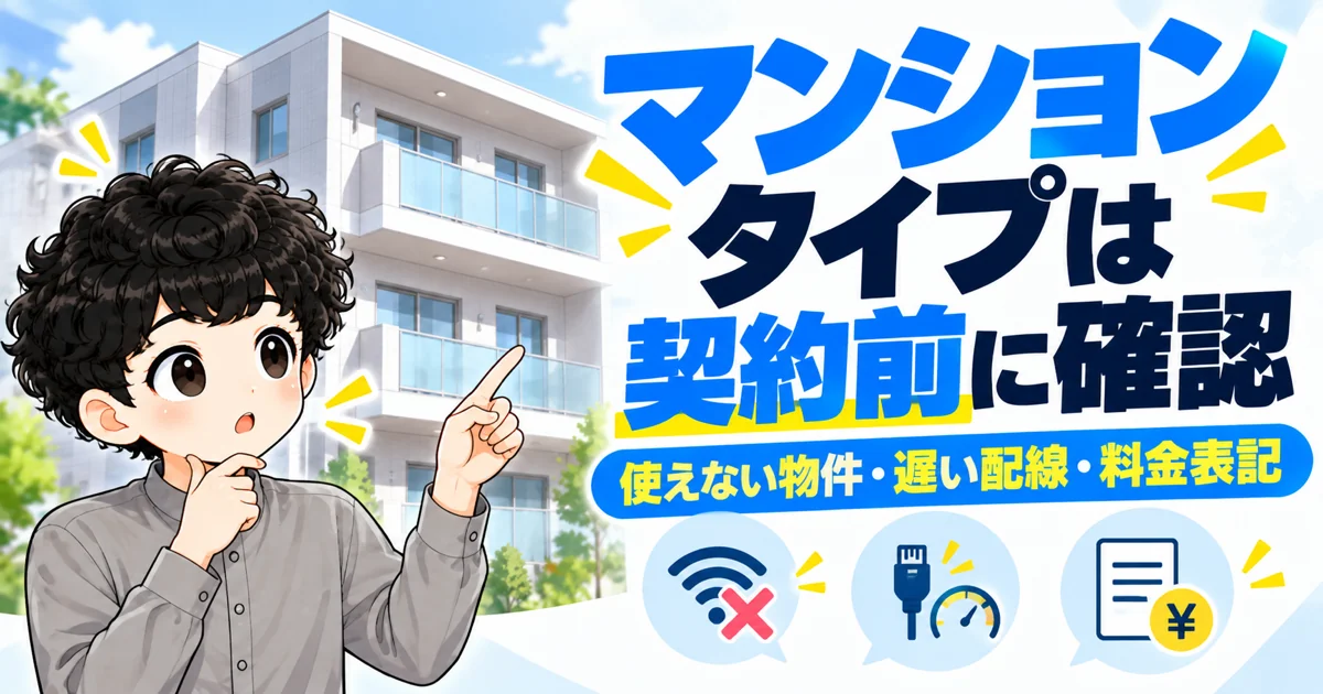 ソフトバンク光マンションタイプを契約する前に確認すること