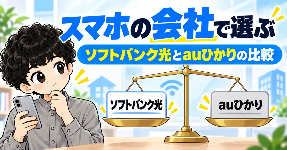 ソフトバンク光とauひかりはスマホの会社で選ぶ