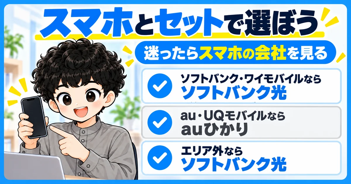 ソフトバンク光とauひかりはスマホとセットで選ぶ
