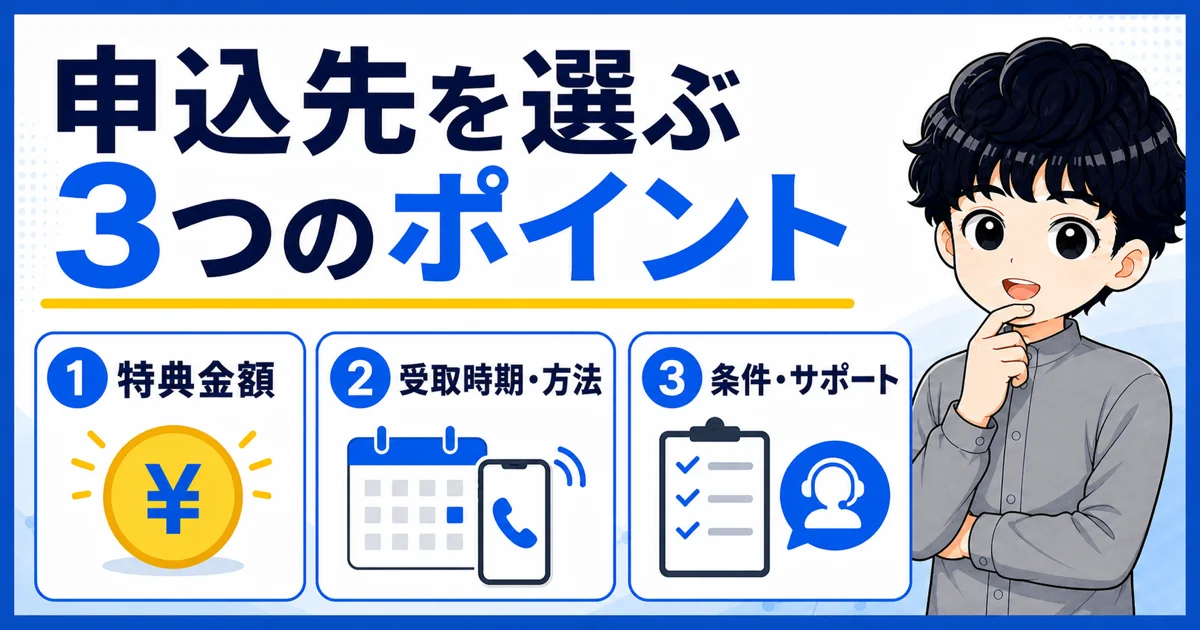 ソフトバンク光の申込先を特典金額・受取時期と方法・条件とサポートで選ぶ