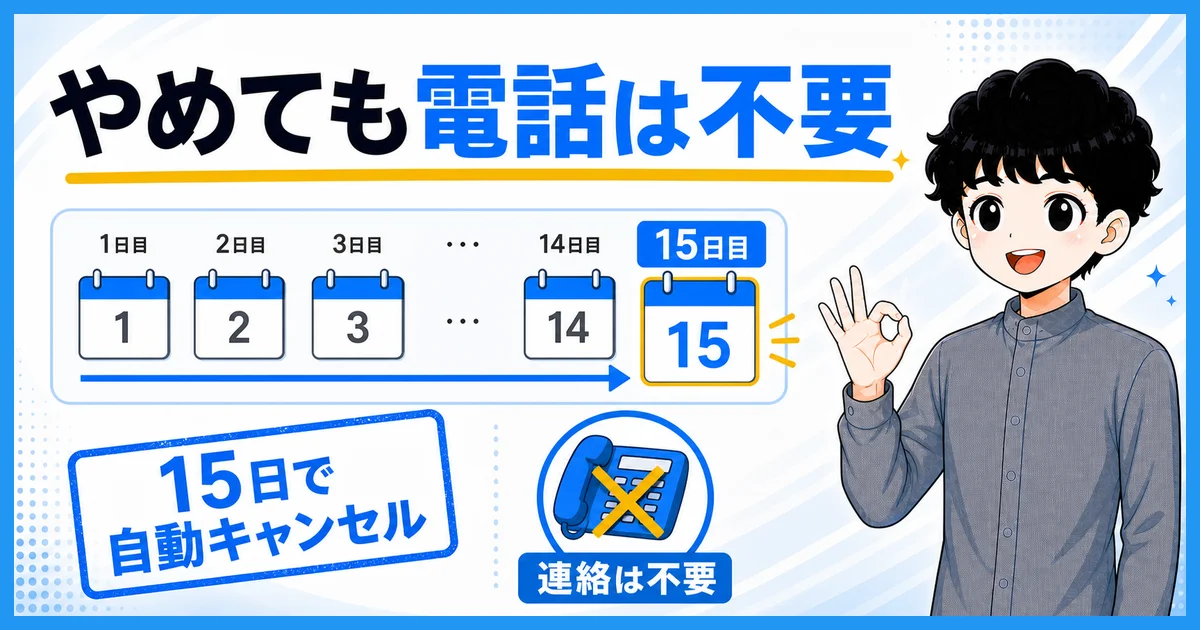 承諾番号が15日で自動的に無効になることを示す図解
