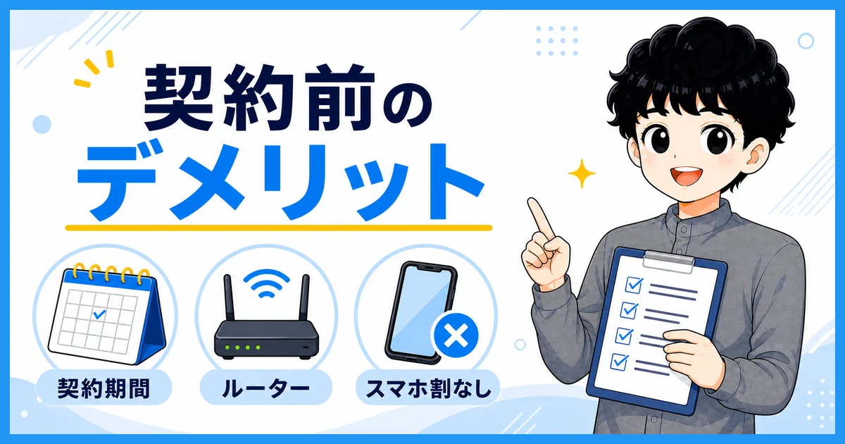 マネーフォワード光の契約前に確認するデメリットの図解