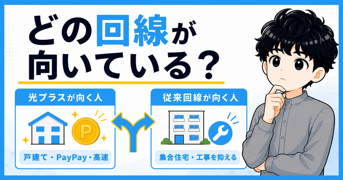 ソフトバンク光プラスが向く人と従来のソフトバンク光が向く人を比較
