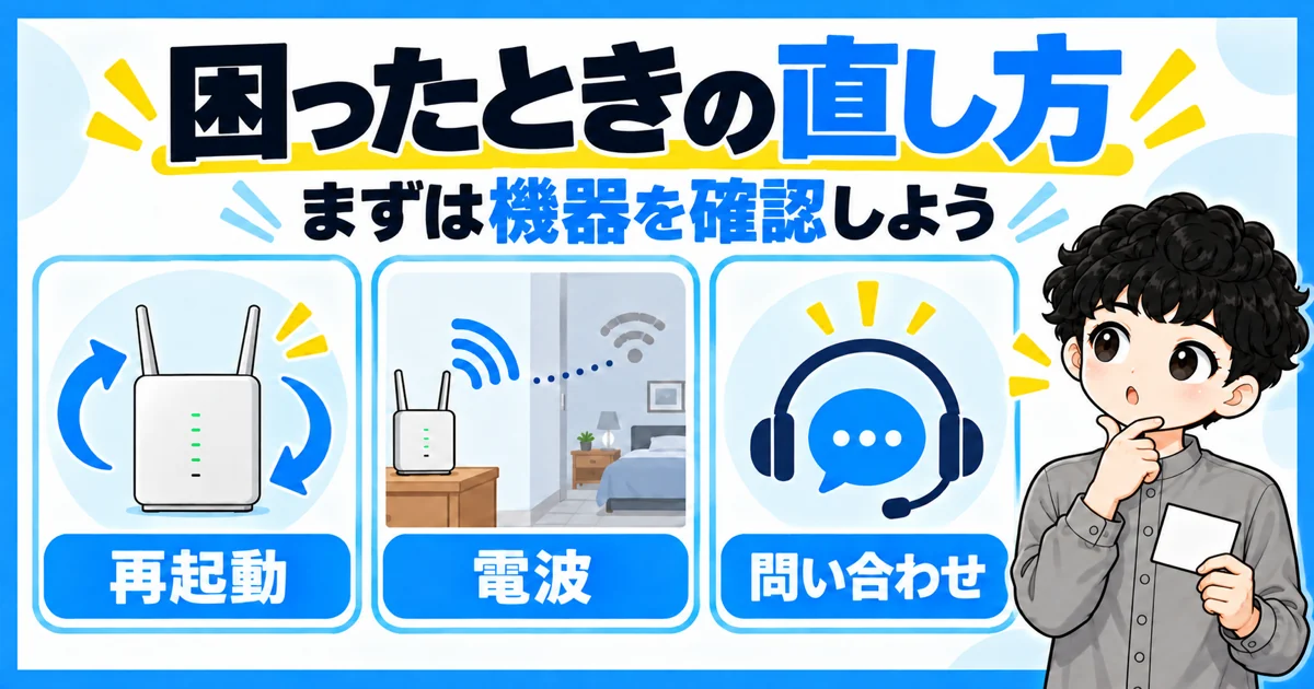 ソフトバンク光でつながらないときはまず機器を確認する