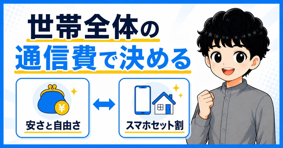 おてがる光とソフトバンク光を基本料金とスマホセット割を含む世帯総額で選ぶ